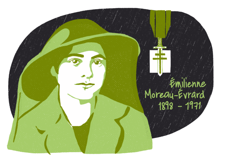Portrait d'Émilienne Moreau-Évrard, femme de la Résistance