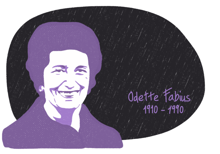 Portrait de Odette Fabius, femme de la Résistance