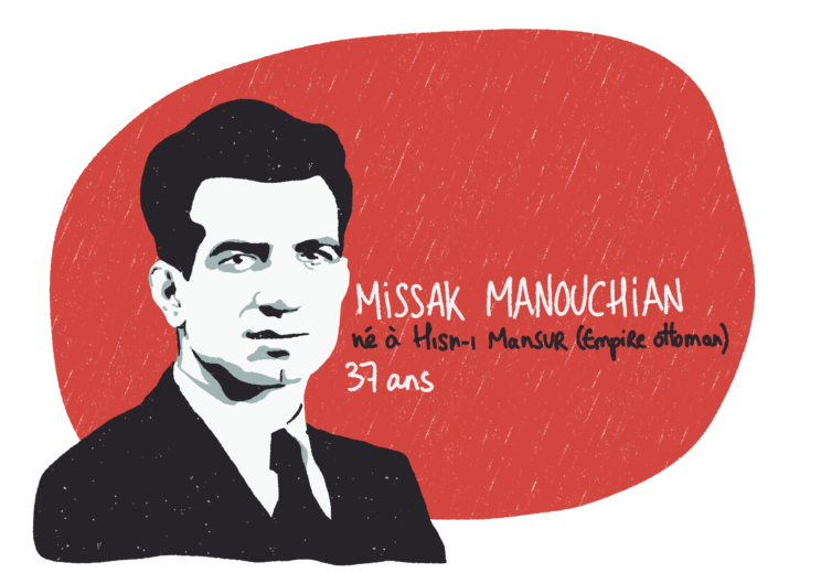 Portrait de Missak Manouchian, résistant MOI du groupe Manouchian