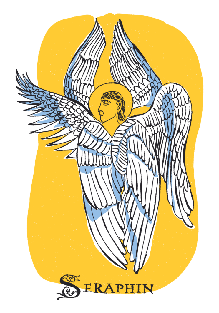 Illustration de séraphin, ange à 6 ailes